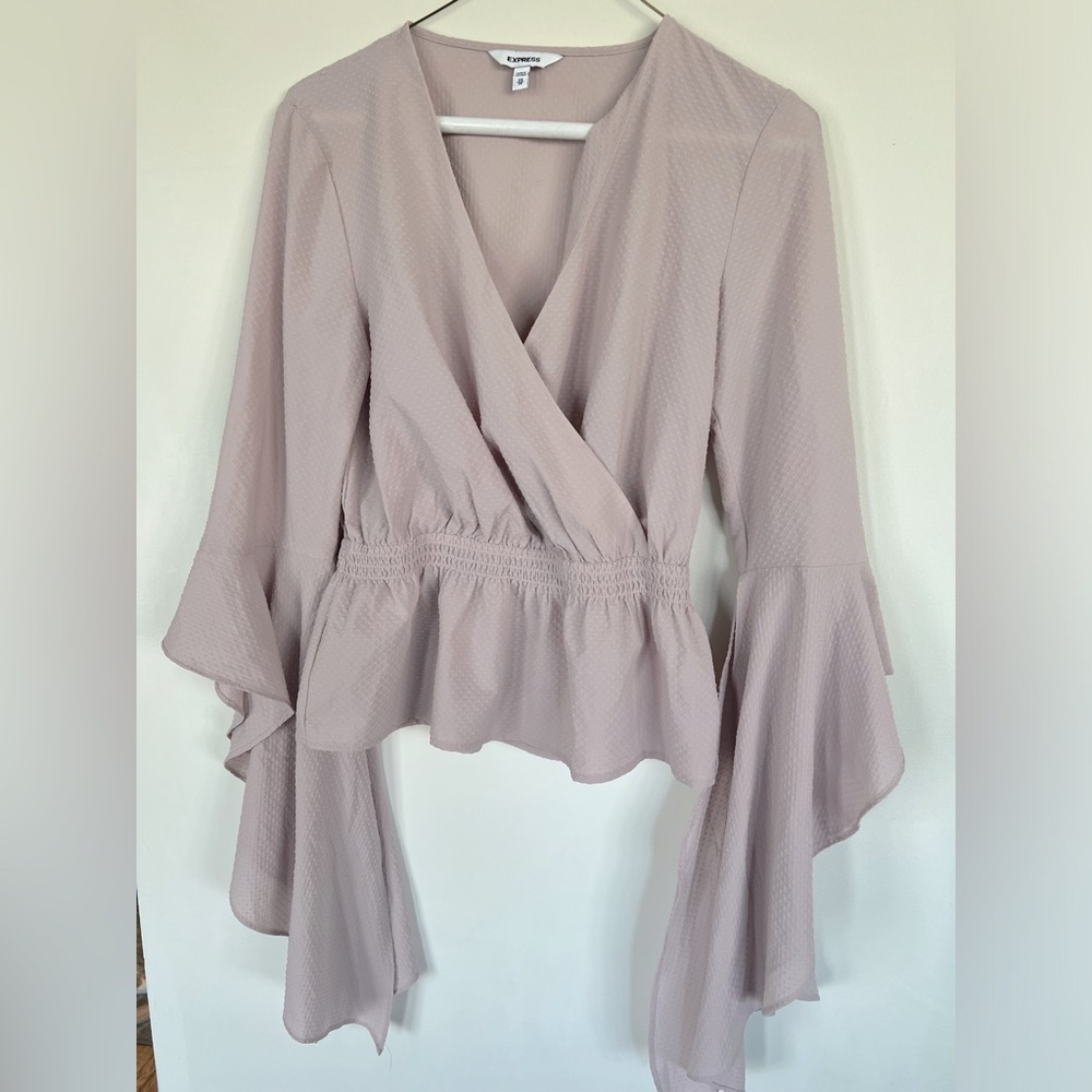 Express Cascade Sleeve Blouse